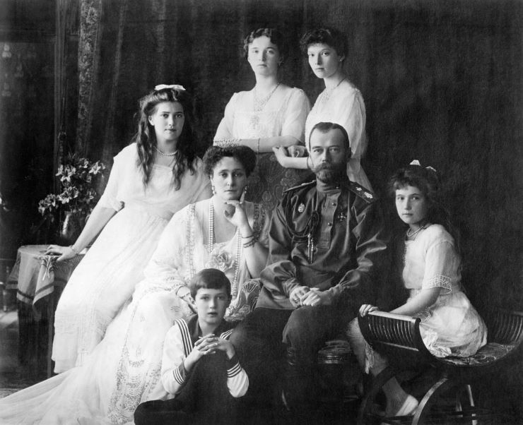 Members of the Romanov family seated together